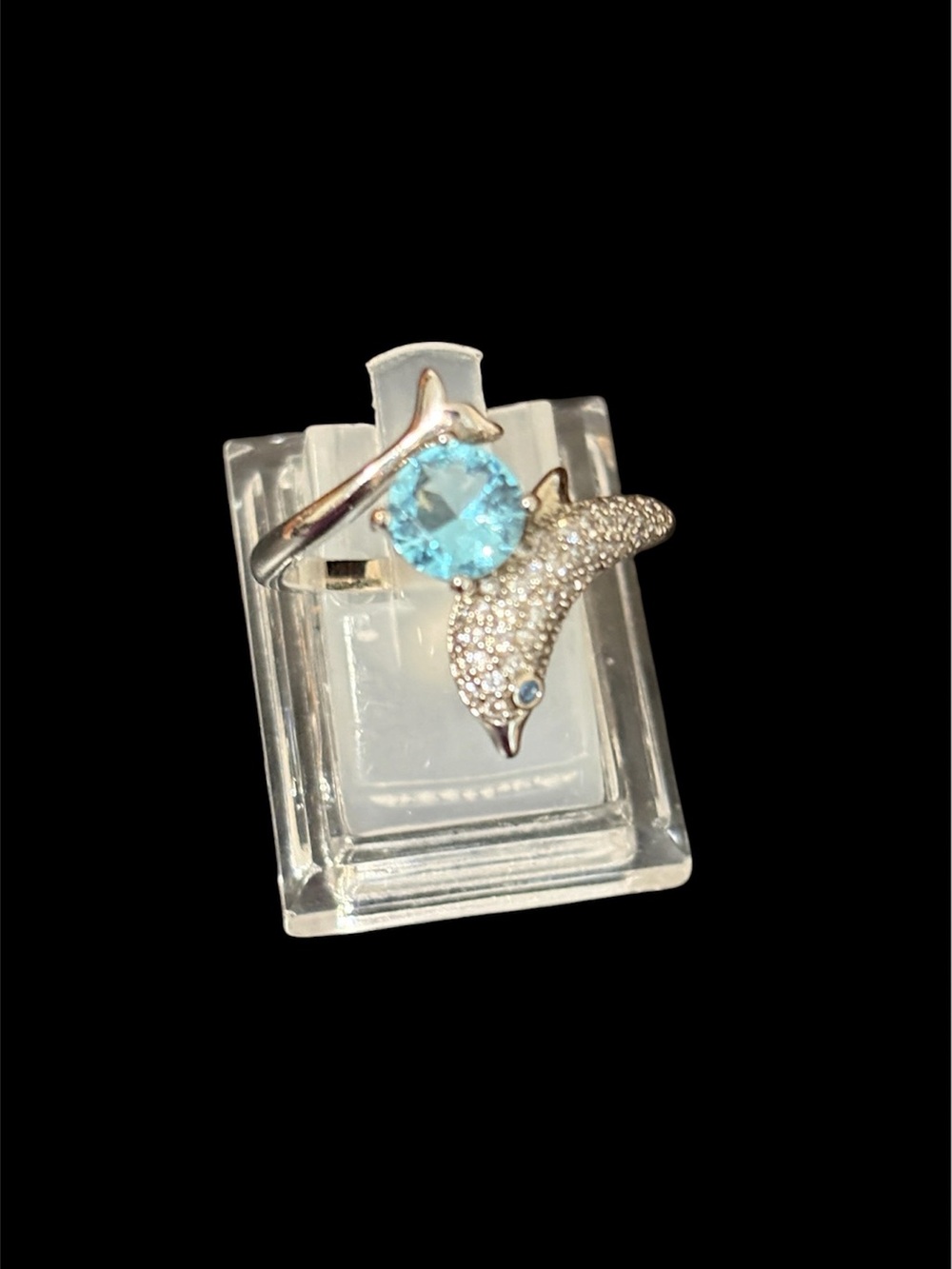 Dolphin Ring with Blue 925